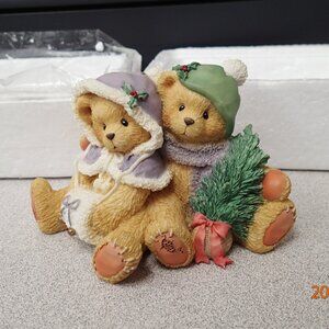 Cheryl & Carl "Wishing You a Cozy Christmas " Boy & Girl with Tree Cherished Ted
